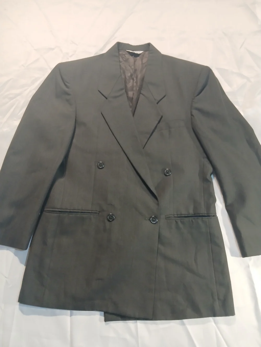 Cellini Double-Breasted Gray Blazer Jacket 38R